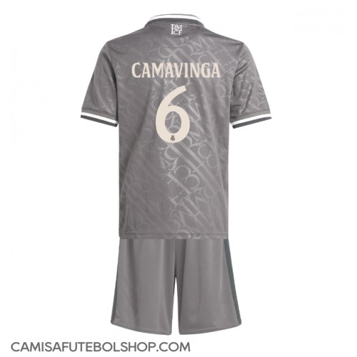 Camisa de time de futebol Real Madrid Eduardo Camavinga #6 Replicas 3º Equipamento Infantil 2024-25 Manga Curta (+ Calças curtas)